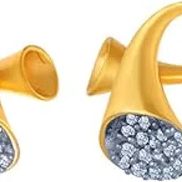 p.c. chandra jewellers 14k (585) Yellow Gold and American Diamond Stud Earrings for Women-picture-43