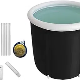 ATORSE Foldable Bathtub Easy to Drain Soaking Tub for Competition Gym Camping Trips 70cm Black image 1