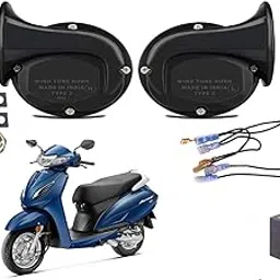 SHOP4U Trumpet Sound, 12V Snail Shape windtone Horn with Relay and Wire Compatible with Honda Activa 6G-picture-31