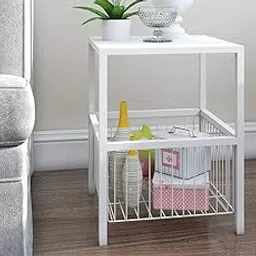 4747 Bedside Table with Storage/Bedroom Table/Table with Storage - White --picture-15