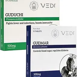 Vedi Gudmar + Guduchi Tablets 500mg | Ayurvedic Combo for Sugar Balance, Immunity & Detox Support | Natural Gymnema Sylvestre & Tinospora Cordifolia Supplements | Vegan, Non-GMO, Gluten-Free, Chemical-Free | Lab-Tested-image-30