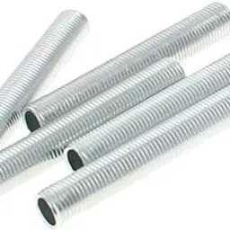 SVDK M10 Threaded Pipe Nipples – 60mm Long Zinc Alloy Hollow Tubes, Silver Tone Lamp Repair Parts and Durable Hardware Fittings for DIY Lighting Projects (10 Pcs)-image-2