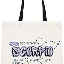 atvi.fit Scorpio Zodiac Cotton Tote Bag | Eco-Friendly Cotton Tote | Scorpio Gift for Women & Men | Astrology Printed Shopping Bag | Reusable Bag-picture-47