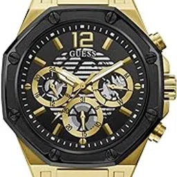 Silicone Unisex Momentum Collection Multi-Function Mens Analog Black Dial Coloured Quartz Watch, Round Dial With 44.0 Mm Case Width - Gw0263G1, Band Color-Black-image-12