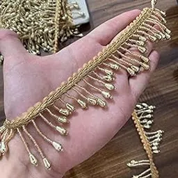 DIVARA Golden Zig-Zag lace and Border with Beautiful Design. (Pack of 4meter, width-50mm) Used in Saree, Suit, and Many More Purpose.-picture-31