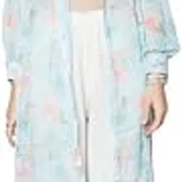 zink london Women's Blue Printed Straight Fit Co-Ord Set-picture-13