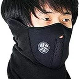 Half Face Mask Windproof Balaclava Protection Fleece Neck Warmer Unisex Black-picture-16