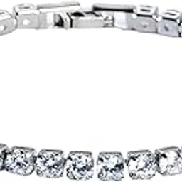 black pearl Elegant Style Tennis Bracelet with Multicolour Zirconion Stones, Gold and Silver-Toned Bracelet For Women & Girls-picture-59