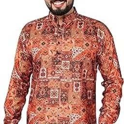 gurik Men`s Cotton Digital Printed Casual Short Kurta for Men-picture-39