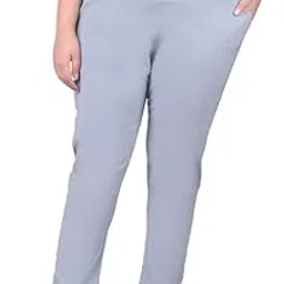 comfort lady Regular Fit Elastic Waist Cotton Pencil Pant Casual/Formal Trousers with Dual Side Pockets for Women-picture-15