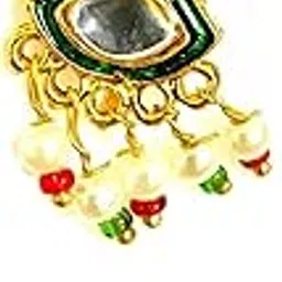 nikyanka Pressing nose pin stud non piercing clip on gold plated green white stone stylish nose ring without piercing for womens and girls-picture-14