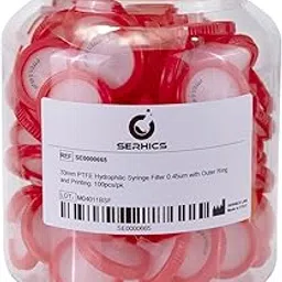 SERHICS Syringe Filters Hydrophilic PTFE 33 mm 0.45 um,100pcs-image-92
