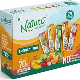Naturo Tropical Fun Assorted Fruit Bars | Multipack (20 Fruit Bars per pack) | Gift pack | Snack Pack | 2 Packs of Tropical Fun Multipack-picture-24