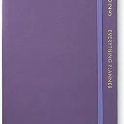 COMMA Everything Planner 2025 | A5 Size | New Year Diary & Year/Month/Week Planner | Budget & Mood Tracker, Birthdays, Shopping & Reading Lists and Travel Planner | Fabric Cover Material | (Purple) image 1