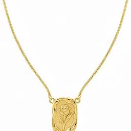 Gold Plated Tulip Pendant Necklace with Snake Chain, Vintage Style Floral Design-picture-57