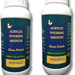MARVELLE 1000ml Acrylic Pouring medium for pour painting and fluid art (gloss finish, 500ml x2, non toxic)-picture-21