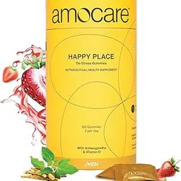 Amocare Vitamin D Gummies for Men (60 Gummies) | With Ashwagandha | Helps Enhance Energy, Strength & Immunity | Improves Sleep Quality and Bone Strength | Strawberry Flavour | Vegan & Gluten-Free-picture-16