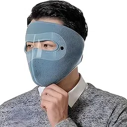 SAMEILI® Face Mask and Lens Anti Pollution Full Face Cover Mask for Unisex Bike Riding, Motorcycling, Summer, Dust, Sun Protection (Blue)-picture-22