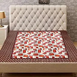 Kuber Industries Hearts Design PVC Reversible Food Mat Mattress Protector Bed Server (White & Maroon) CTKTC33211-picture-14