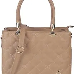 mochi Women's Faux Leather Quilted Handbag with Premium Metal Detailing image 1