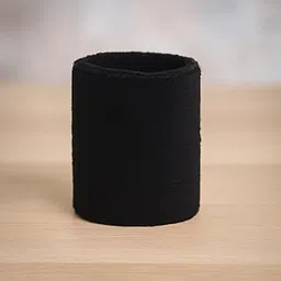 NAVRANG Wristbands - Wrist Sweat Bands for Athletic Unisex Cotton Terry Cloth Sports Bands for Working Out, Tennis, Gymnastics, Baseball, Basketball, Football, Gym Exercise (Pack of 1) 3 INCHES Black-image-1