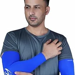 pick ur needs UV Protection Arm Sleeves with Thumb Holes, Nylon Sun Protection Hand Tatoo Cover for Running and Cycling, Unisex-picture-10