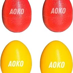 AOKO Egg Shakers Percussion Musical Instruments in Black, Red, Blue, Yellow ( Pack of 4 )-picture-25