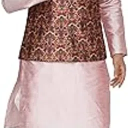 abh lifestyle mens dupion silk kurta dhoti waistcoat set-picture-30