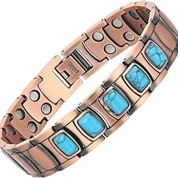 edmiria Copper Magnetic Bracelet Elegant 99.99% Solid Copper Bracelets with Double-Row Strong Magnets with 3500 Gauss Magnets, Bracelets Jewelry Gift image 1