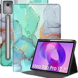 Robustrion Case for Lenovo Idea Tab Pro 12.7 inch Cover Case with [Pencil Holder], Folio Flip Cover for Lenovo Idea Tab Pro Case 12.7 inch [Auto Sleep Wake Support] - Marble Green-picture-50