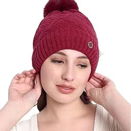 tomorrow fashion Women Winter Beanie, Winter Hat for Girls, Casual Winter Hat Women, Women’s Woolen Beanie, Soft Knit Beanie for Ladies, Pom pom Beanie for Women-picture-30