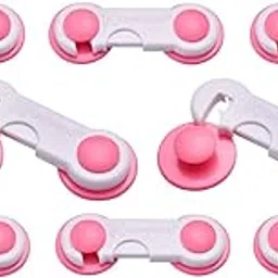 Naughty Guard Baby Cabinet Locks - Secure & Safe Storage Solution (Pink (Set of 8))-picture-20