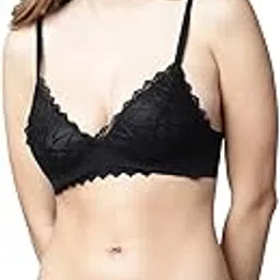 quttos Lightly Padded Non-Wired Floral Lace Bralette Bra Panty Set-picture-43