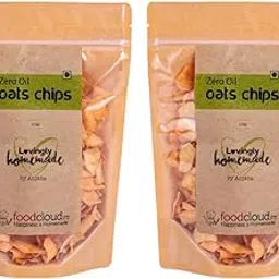 FOODCLOUD.IN Munchies Zero Oil Oats Chips | Gluten Free & No Added preservatives | Wholesome & Crunchy Snack | Made with 100% Natural Oats Without Oil | Baked & Homemade | Pack of 2 | 100 Grams Each-picture-20