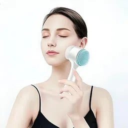 Radha Krushna 2 In 1 Face Scrubber Brush | Double Manual Silicone & Soft Bristles Face Brush | Silicone Facial Scrubber Manual Dual Face Wash Brush | Multicolour-image-83