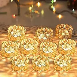 ARTISAN NATION Tealight Candle Holder Votives Bowl for Home Decoration, Diya Diwali Decoration Lights Centerpieces for Wedding Home Party Table Decor (Gold) (Set of 10)-image-31