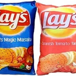 Royal Secret Polyester Lays Packet Pillow, Baby Pillow, Decorative Pillow, Eye Catching Fancy Cushion for Kids, 12X18, 2 Pcs., Red image 1