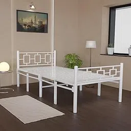 Sahni Foldable Furniture Modern Single Bed Without Mattress (6ft x 3 ft) White-picture-23
