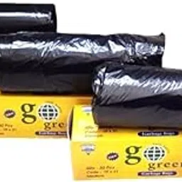 Go Green Garbage Bags for Dustbin | 90 Pcs | Medium 19 X 21 Inches | 30 Pcs x Pack of 3 | Black-picture-28