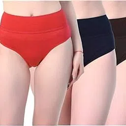aj fashions Women's Cotton Lycra Multicolor Tummy Tucker Hipster Casual/Regular Panties Pack of 3-12 Designs, Free One Pair Transparent Bra Strap-picture-14