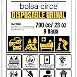 CIRCE CARE Bolsa Disposable Urine Gel Bags, 9 Count, with Super Absorbent Pad and Ziplock, Portable Urinal, Camping Pee Bags, Vomit and Emergency Bag During Traffic Jam and Travel., White-picture-11