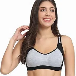 Navya Traders Women's Non-Padded Full Coverage Cotton Blend Wire-Free Casual Seamless Colorblock Sports Bra for Girls for Outdoor Activities Single Pcs-picture-56