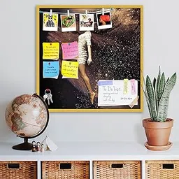 ArtzFolio Ballet Dancer D2 | Bulletin Board Notice Pin Board | Vision Soft Board Combo with Thumb Push Pins & Sticky Notes | Golden Frame | 12 x 12 inch (30 x 30 cms)-picture-36