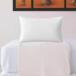 Soft & Comfortable Sleeping Pillow with Microfiber Filling, White Satin Stripe Fabric for Bed, Sofa & Travel | Neck & Head Support (16x24 inch, Pack of 1)-picture-17