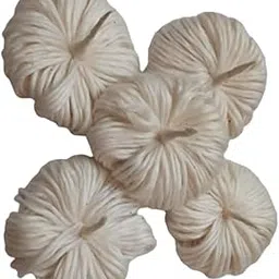 On Blow Cotton Pooja Wicks, Flower Diya Batti for Aarti, Off White, Pack of 20 with 365 Wicks Each-image-66
