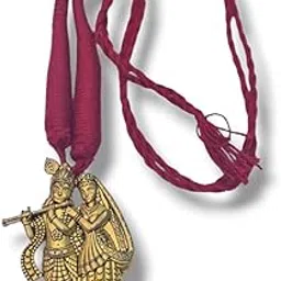 Traditional Brass Necklace For Women Girls Handmade Ethnic Tribal Krishna Radha Pendant Lightweight Durable Metal Alloy Fashion Jewellery-picture-47