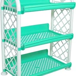 Simply Home Storewell 3 Tier Plastic Multipurpose Storage Organizer-Easy to Fit, Wall Hanging Durable & Lightweight Rack for Kitchen, Bathroom,Kids & Office - Space-Saving Rack| Set of 1 | Green-image-17