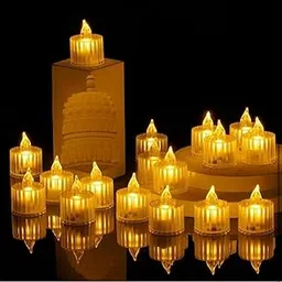 LED Tea Light Candles, Battery Operated Flameless Candles, Pack of 24, Warm White Decorative Lights for Diwali, Temple, Pooja, Holiday Decor with Ribbed Design-picture-15
