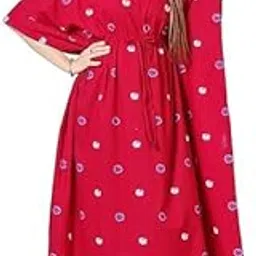 xakalaka Women’s Cotton Kaftan Nighty Maxi Gown – Loose Fit Sleepwear, Lightweight & Breathable Loungewear – Stylish Printed Nightdress for Sleeping & Relaxing-picture-40