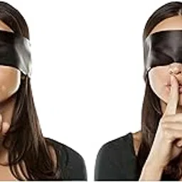 Samtrish Black Satin Blindfold Eye Mask for Sleeping – Soft Comfortable Lightweight Eye Cover for Relaxation, Travel, Games & More | Pack of 2-image-60